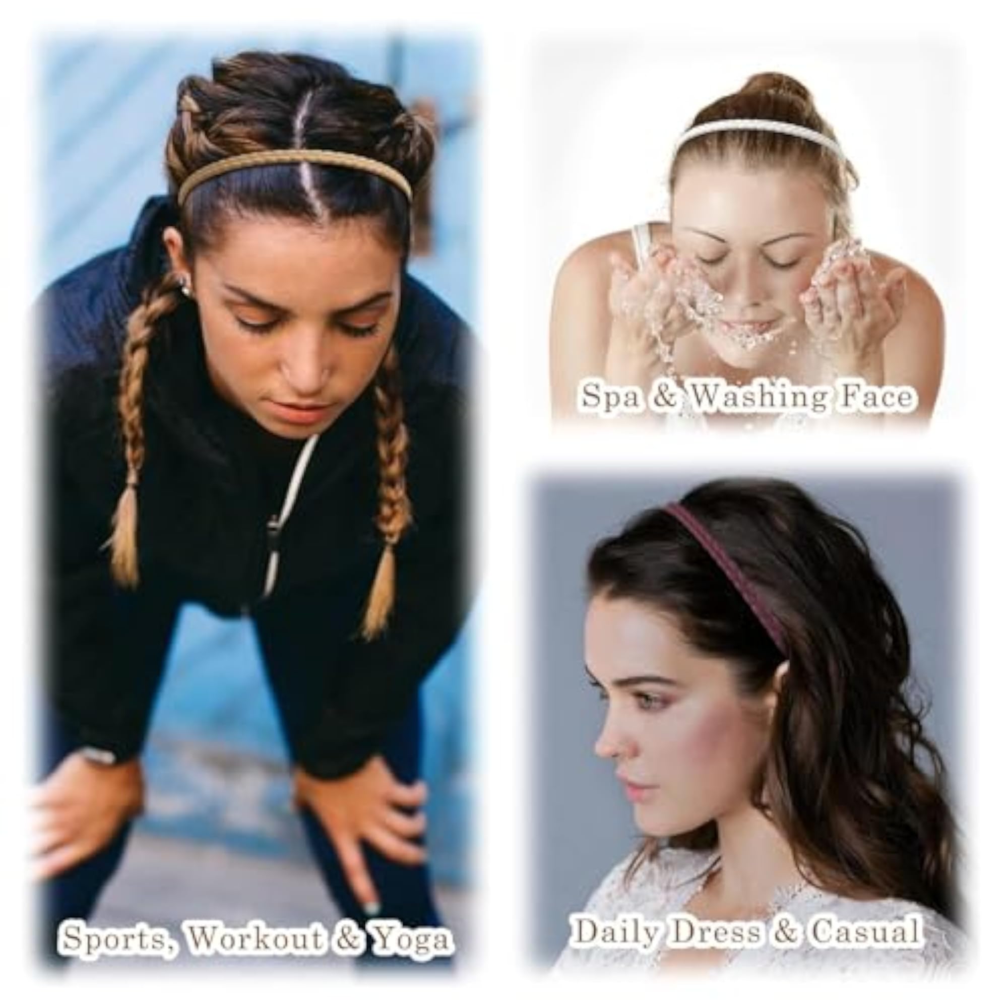 6 Pcs Retractable Pocket Hair Bands, Adjustable Headbands
